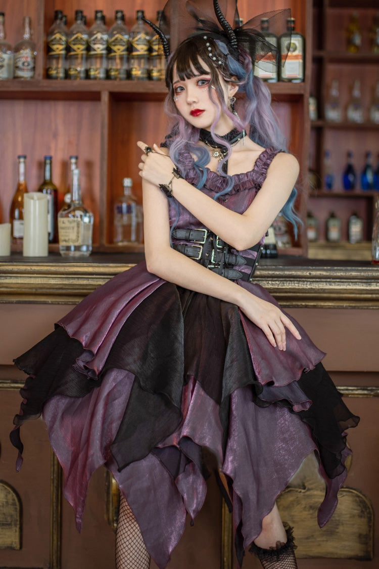 Purple Seven Deadly Sins: Lust Multi-Layered Irregular Gothic Lolita Jsk Dress