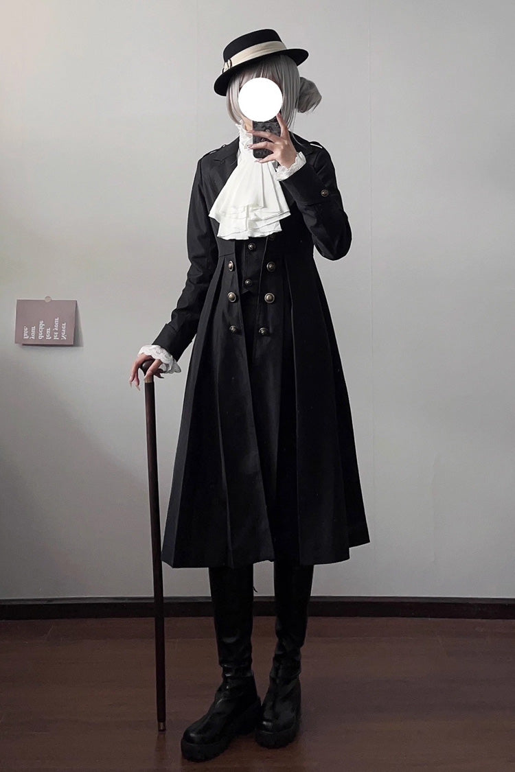 Paranoid's Punishment  Long Sleeves Slim Gothic Lolita Trench Coat 2 Colors