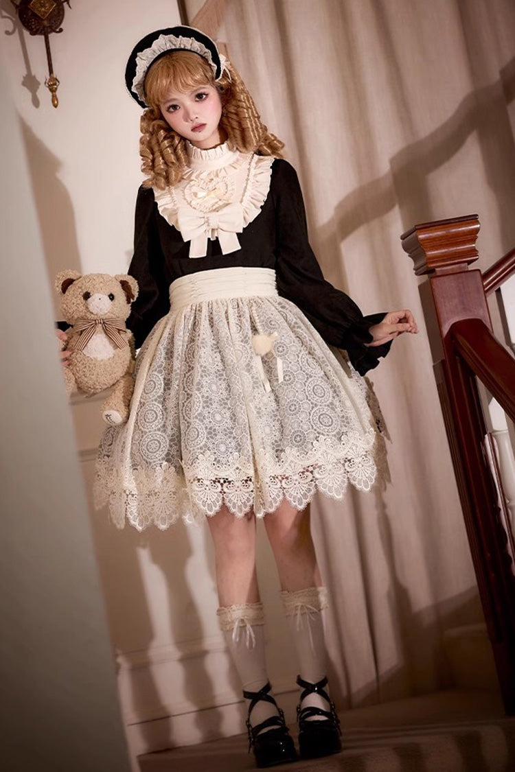Black Twilight Choir Long Sleeves Bowknot Lace Sweet Vintage Lolita Dress 2 Versions