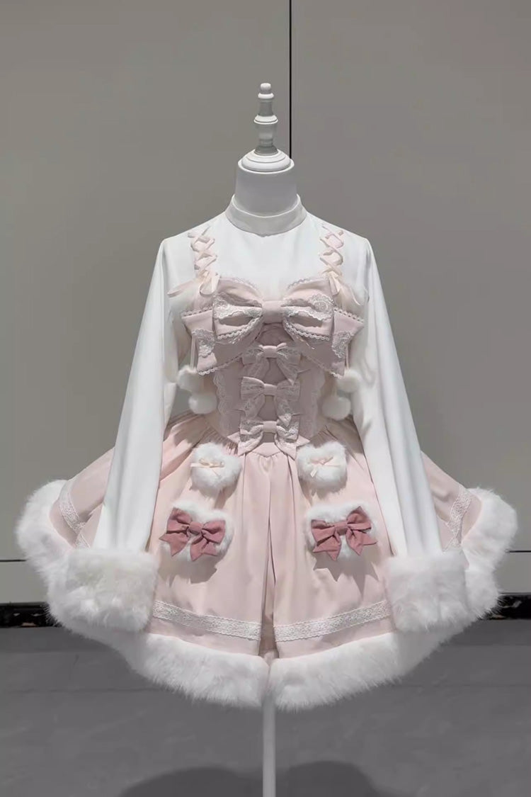 Sweet Dream Bunny Furry Bowknot Sweet Lolita Dress 2 Colors and 2 Versions