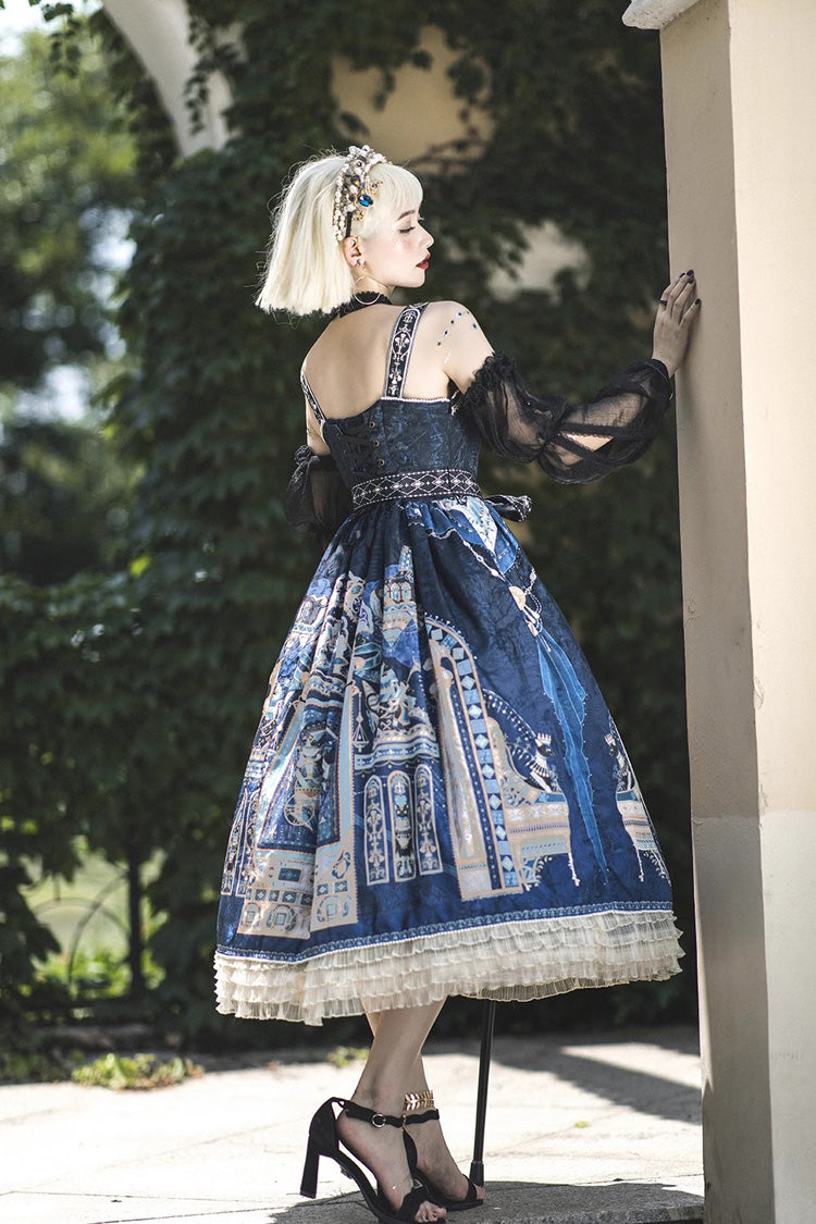 Dusk Best Egyptian Style Print Ruffle Gothic Lolita Dress 3 Colors
