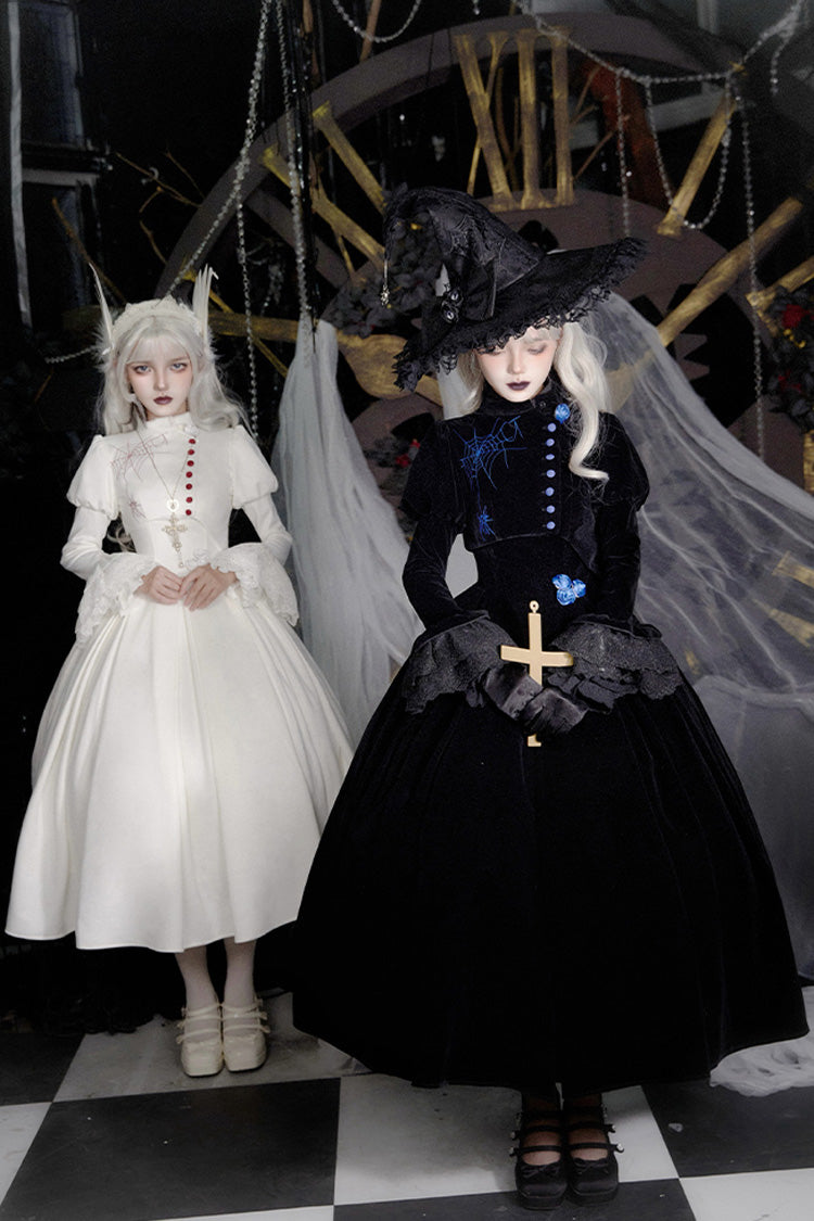 Night Poems Embroidery Fishbone Gothic Lolita Corset Dress 2 Colors