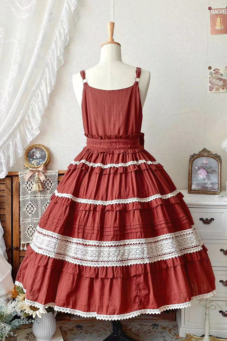 Summer Flower Tea Ruffle Bowknot Lace Sweet Lolita Jsk Dress 6 Colors