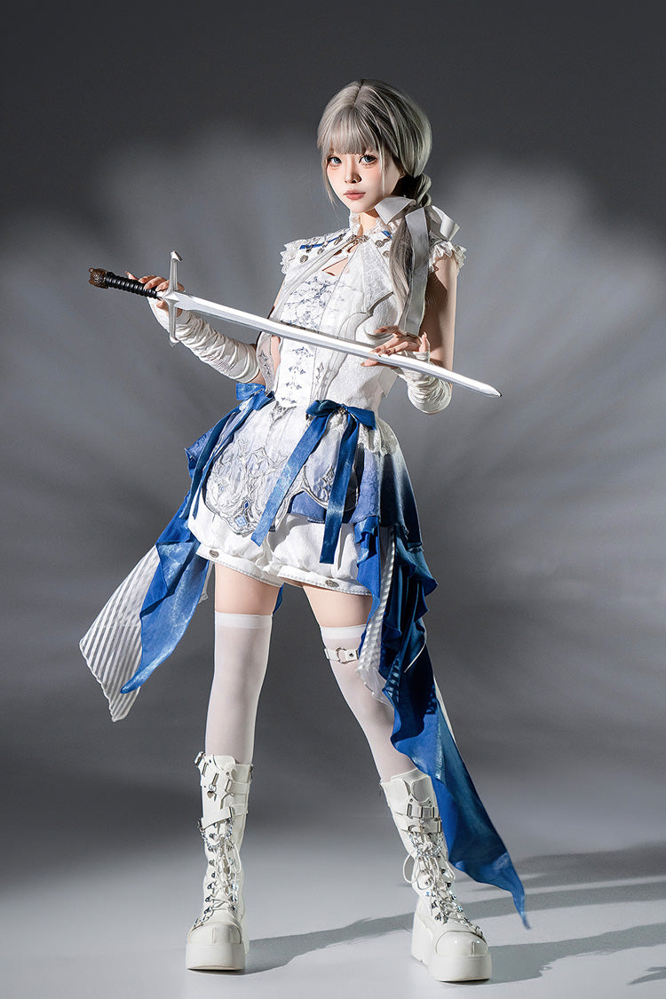 White Dragon Bones Chinese Style Prince Handsome Ouji Lolita Shorts