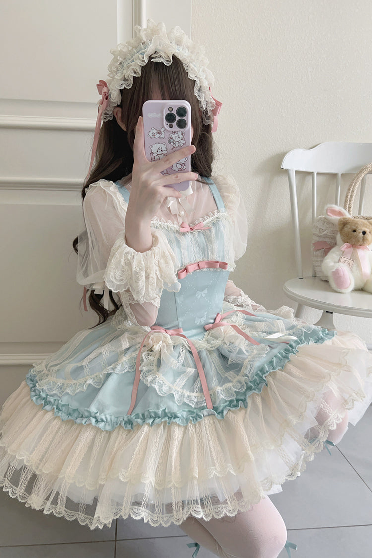 Flower Season Bowknot Lace Sweet Ballet Lolita Jsk Dress 4 Colors