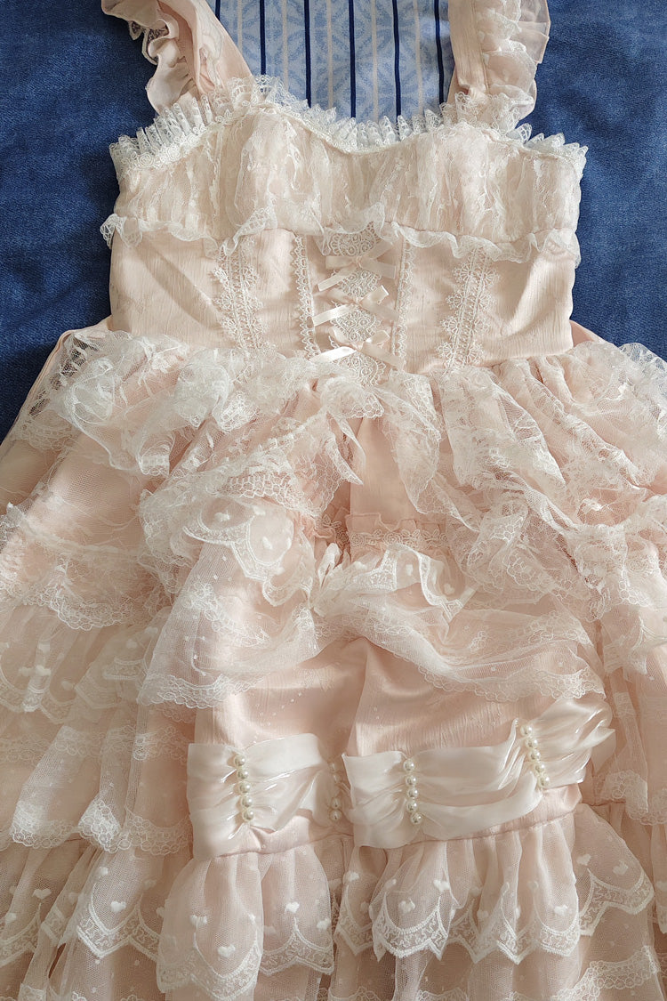 Pink Dream Prologue Doll Multi-Layered Bowknot Lace Sweet Princess Lolita Dress