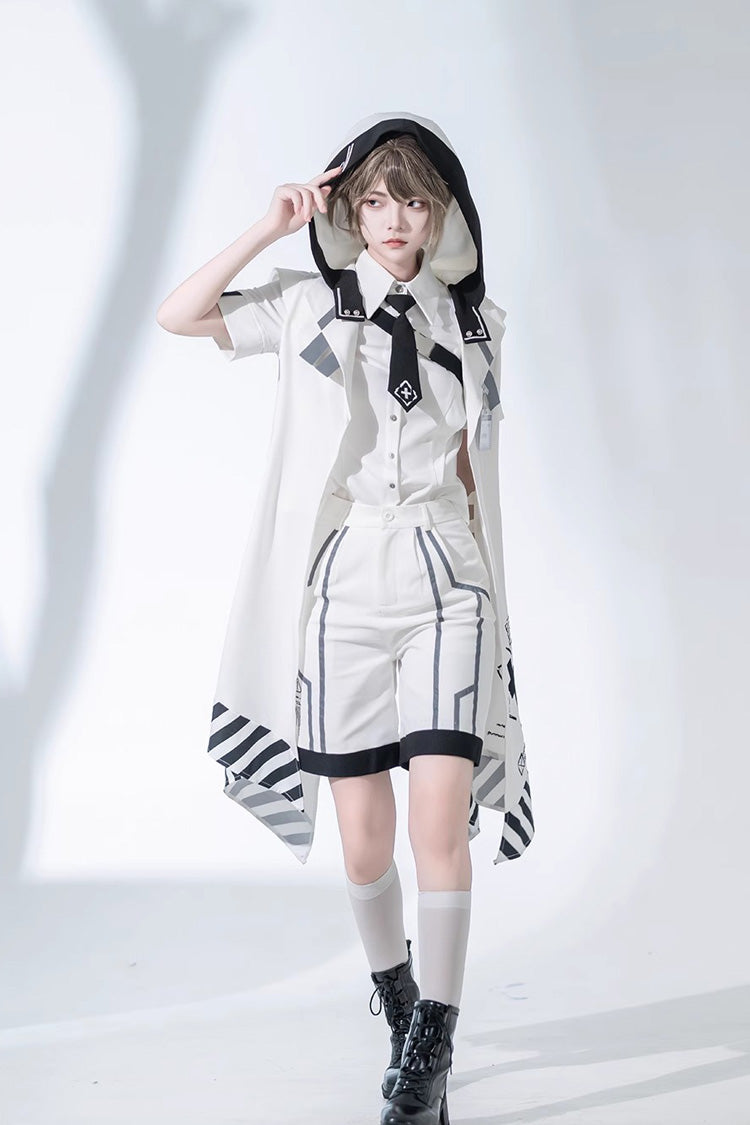 White Handsome Ouji Lolita Fashion Cloak