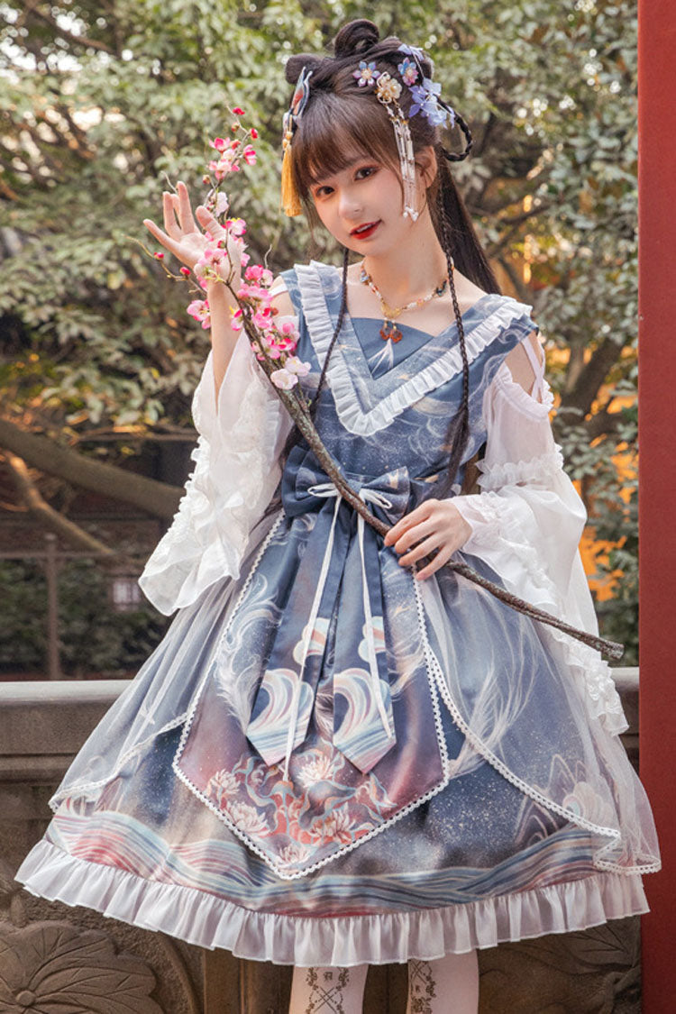 Chinese Style Hime Sleeves Ruffled Classic Lolita Op Dress