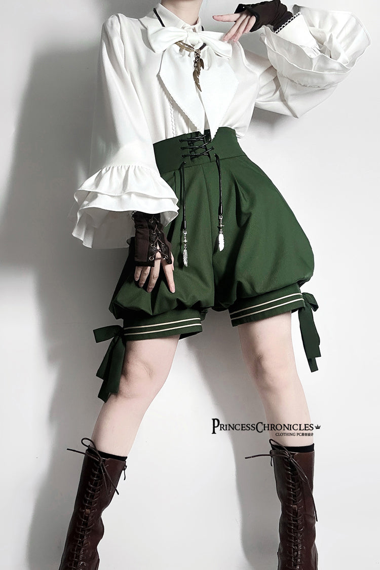 Green Rabbit Feather Sweet Prince Handsome Ouji Lolita Shorts