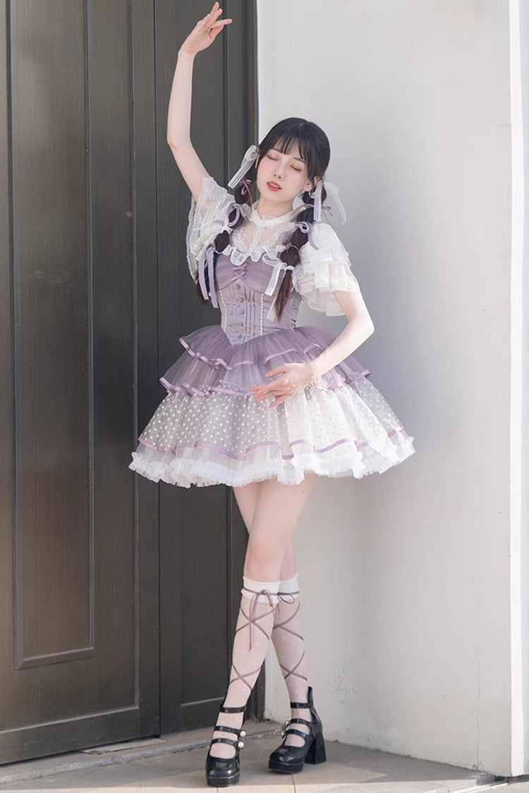 Purple Star Trail Star Yarn Multi-Layer Ballet Sweet Lolita Jsk Dress
