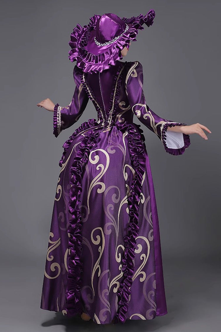 French Court Long Sleeves Classic Elegant Princess Victorian Dress 3 Colors