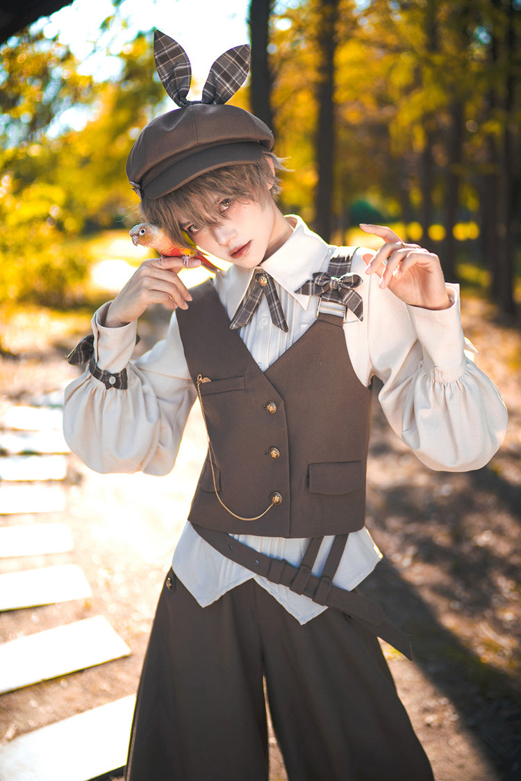 Coffee Brown Cute and Handsome Secret Morning Post Series Ouji Lolita Vest