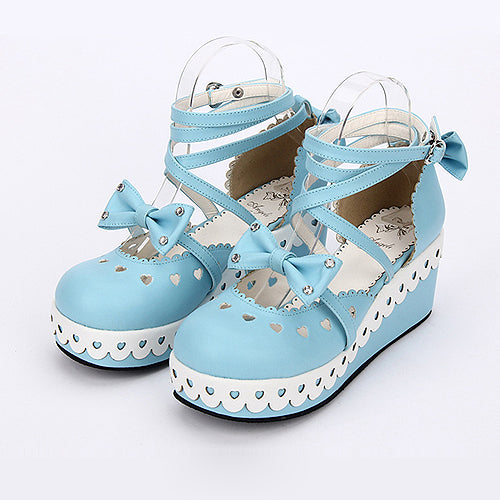 Round Toe Bowknot Lace Sweet Lolita Shoes