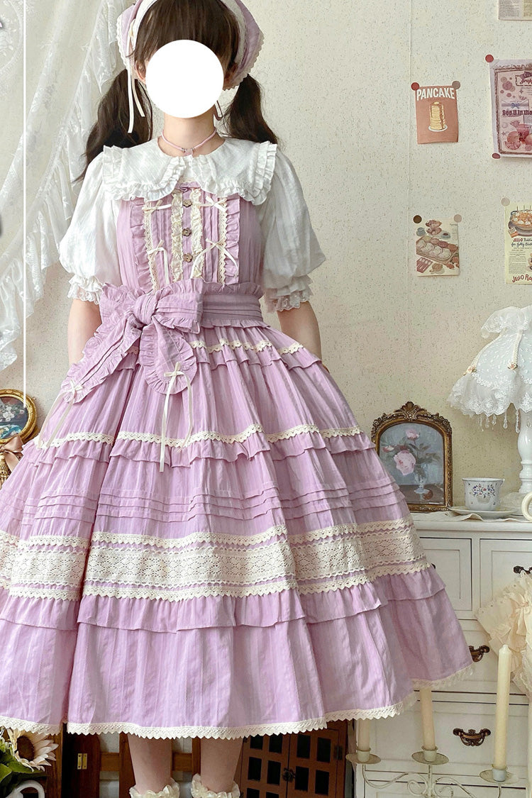 Summer Flower Tea Ruffle Bowknot Lace Sweet Lolita Jsk Dress 6 Colors