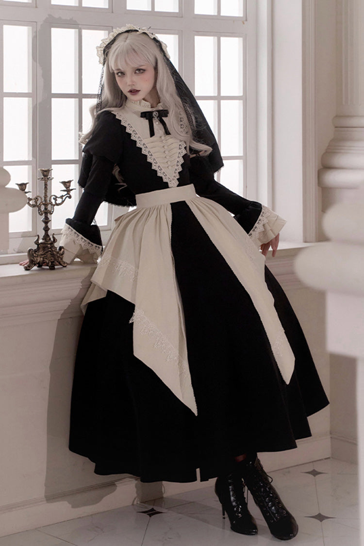 Black Letters and Poems·Nocturne Nun Long Sleeves Ruffle Gothic Lolita Long Dress