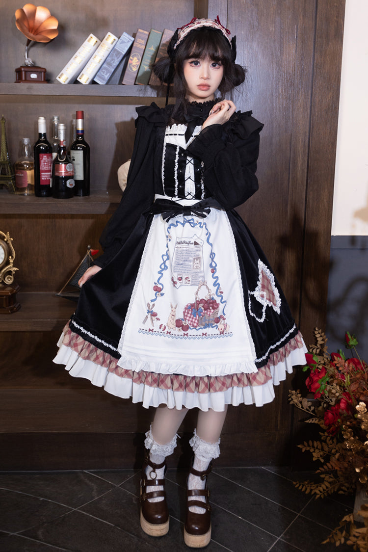 Black Little Red Riding Hood Ruffle Bowknot Sweet Lolita Jsk Dress