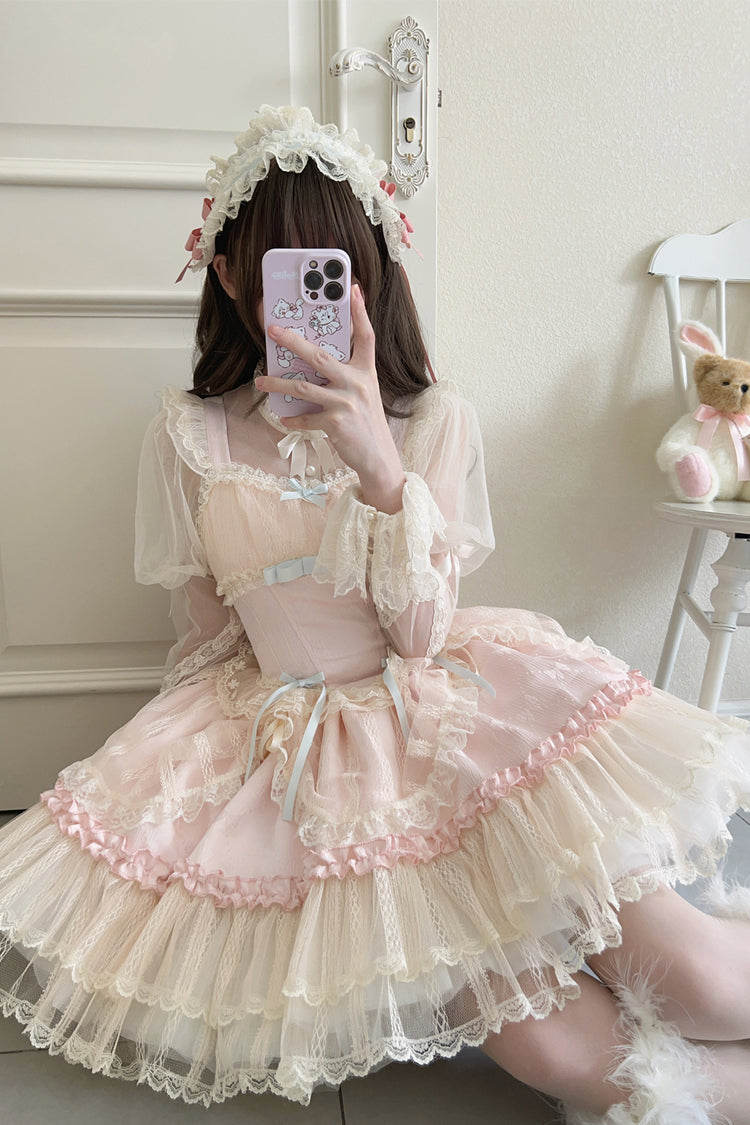 Flower Season Bowknot Lace Sweet Ballet Lolita Jsk Dress 4 Colors