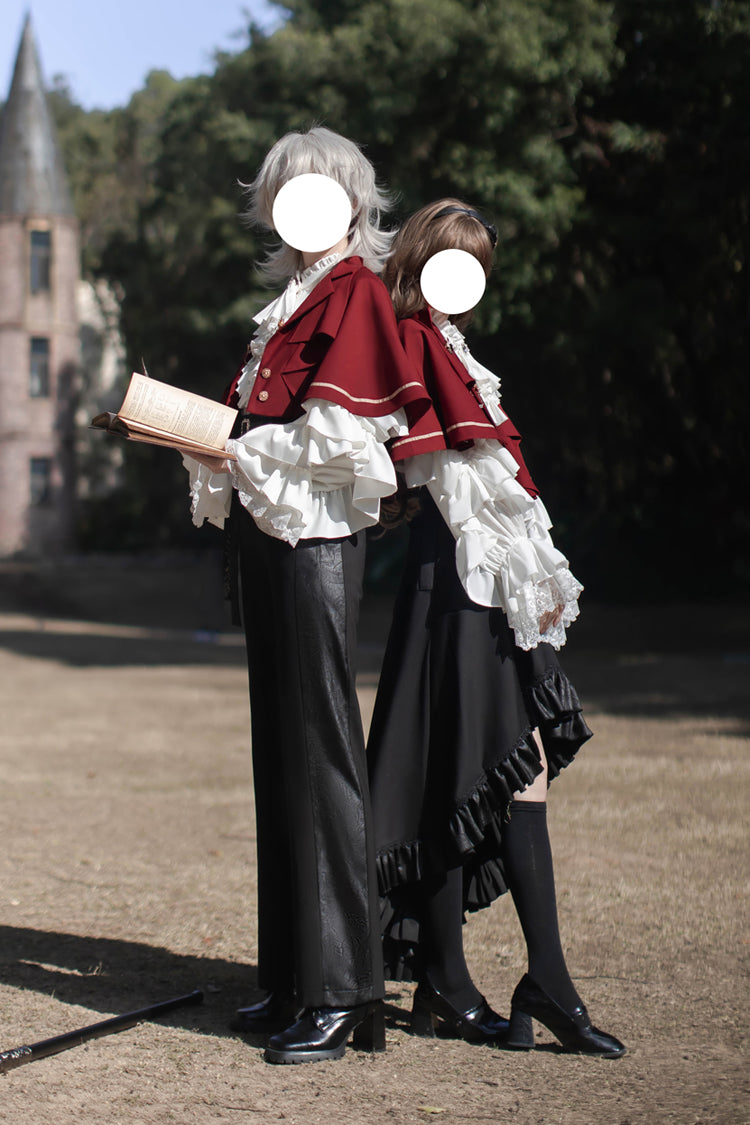 Black Day and Night Song Long Sleeves Ruffle Ouji Gothic Lolita Skirt Blouse