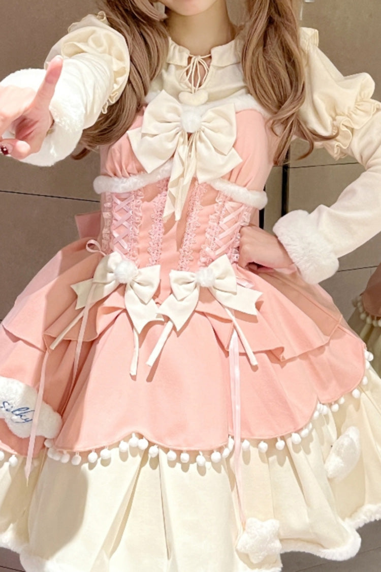 Lovely Multi-layer Bowknot Autumn and Winter Sweet Princess Lolita Jsk Dress 3 Colors
