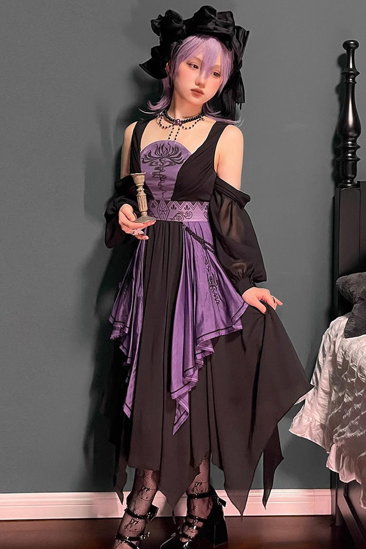 Black/Purple Print Styx Ferry Witch Gothic Lolita Dress