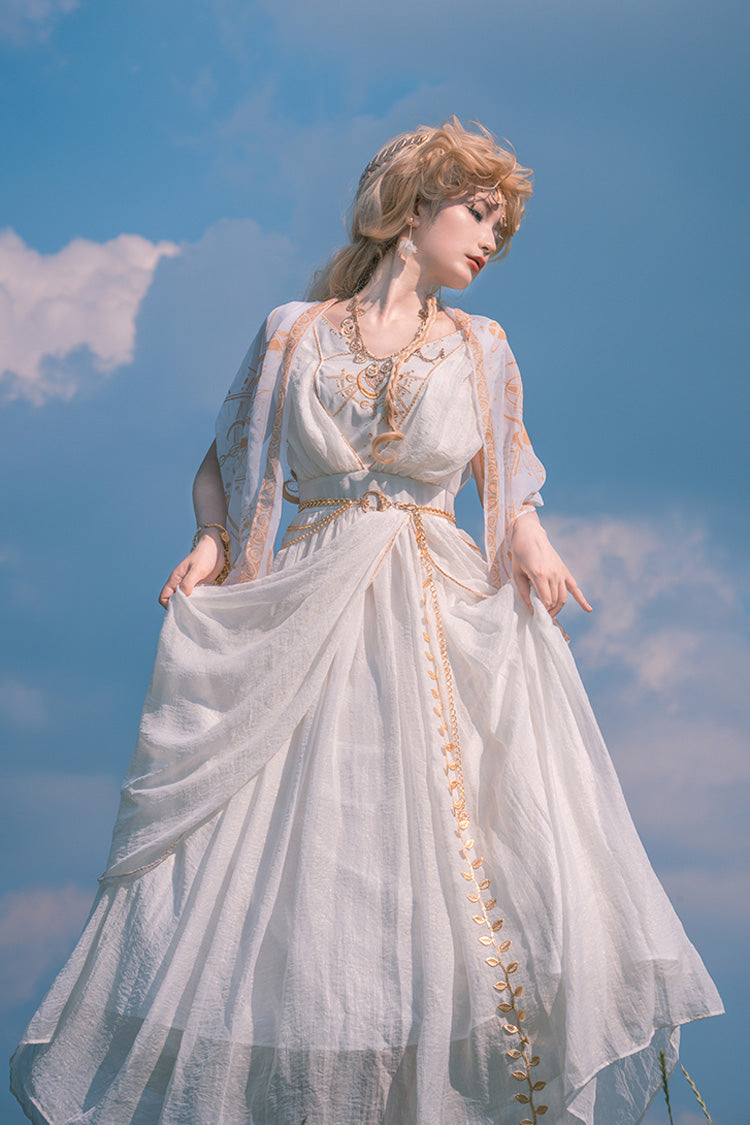 White Ragnarok Sleeveless Embroidery Sweet Elegant Lolita Jsk Dress