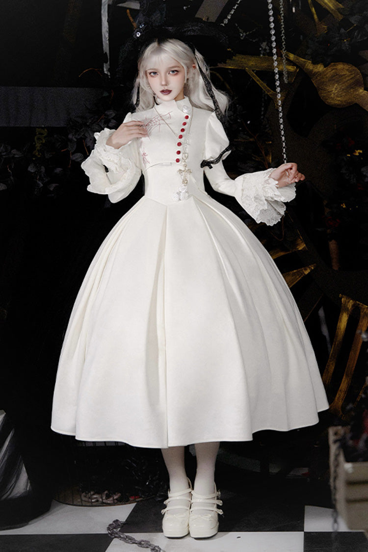 Night Poems Embroidery Fishbone Gothic Lolita Corset Dress 2 Colors