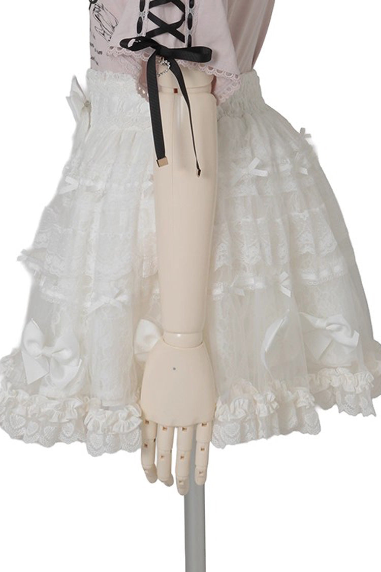 Sweet Ruffle Bowknot Lace Plus Size Japanese Lolita Skirt 3 Colors