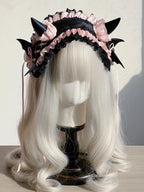 Lolita Accessories Headwear Devil's Horn Goth for Halloween Lace Ruffle Hair Accessories