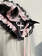 Lolita Accessories Headwear Devil's Horn Goth for Halloween Lace Ruffle Hair Accessories
