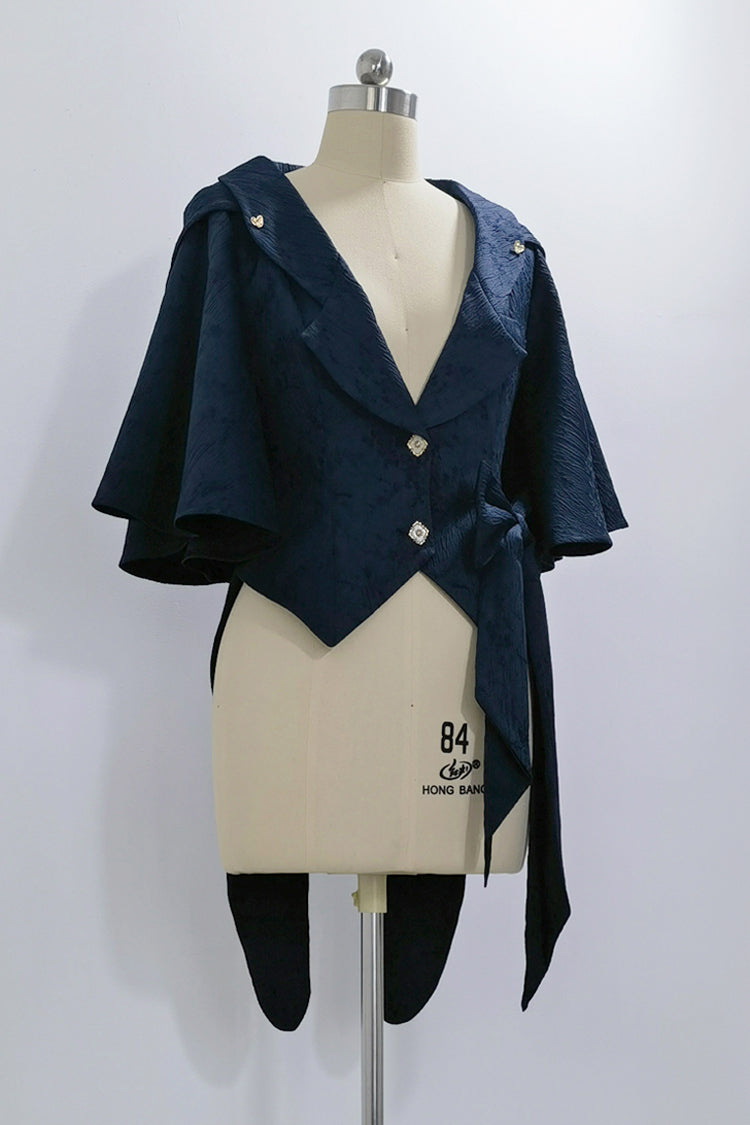 Blue Rabbit Hunt Bowknot Vintage Prince Ouji Lolita Coat