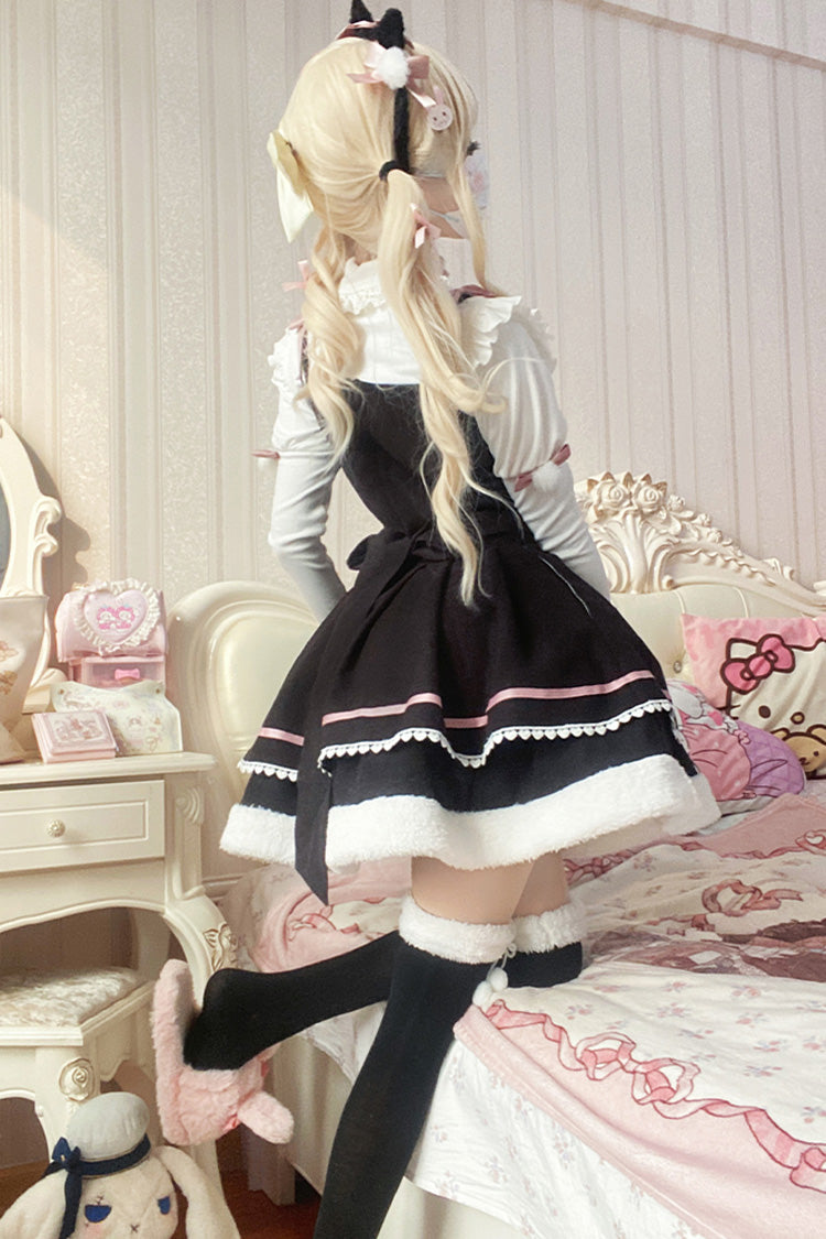 Star Who Meow Double-Layered Bowknot Autumn and Winter Sweet Lolita Jsk Dress 3 Colors