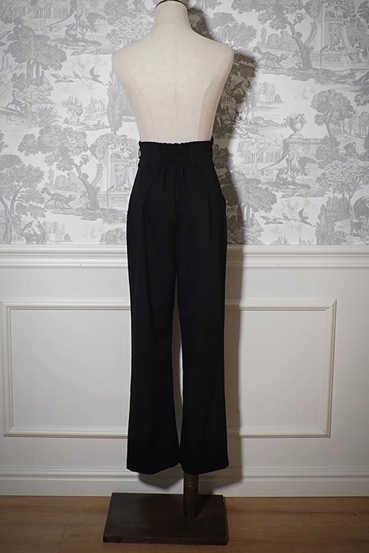 Pirate Series Navigation Treasure Hunting Guide High Waisted Embroidery Ouji Handsome Lolita Long Pants 2 Colors