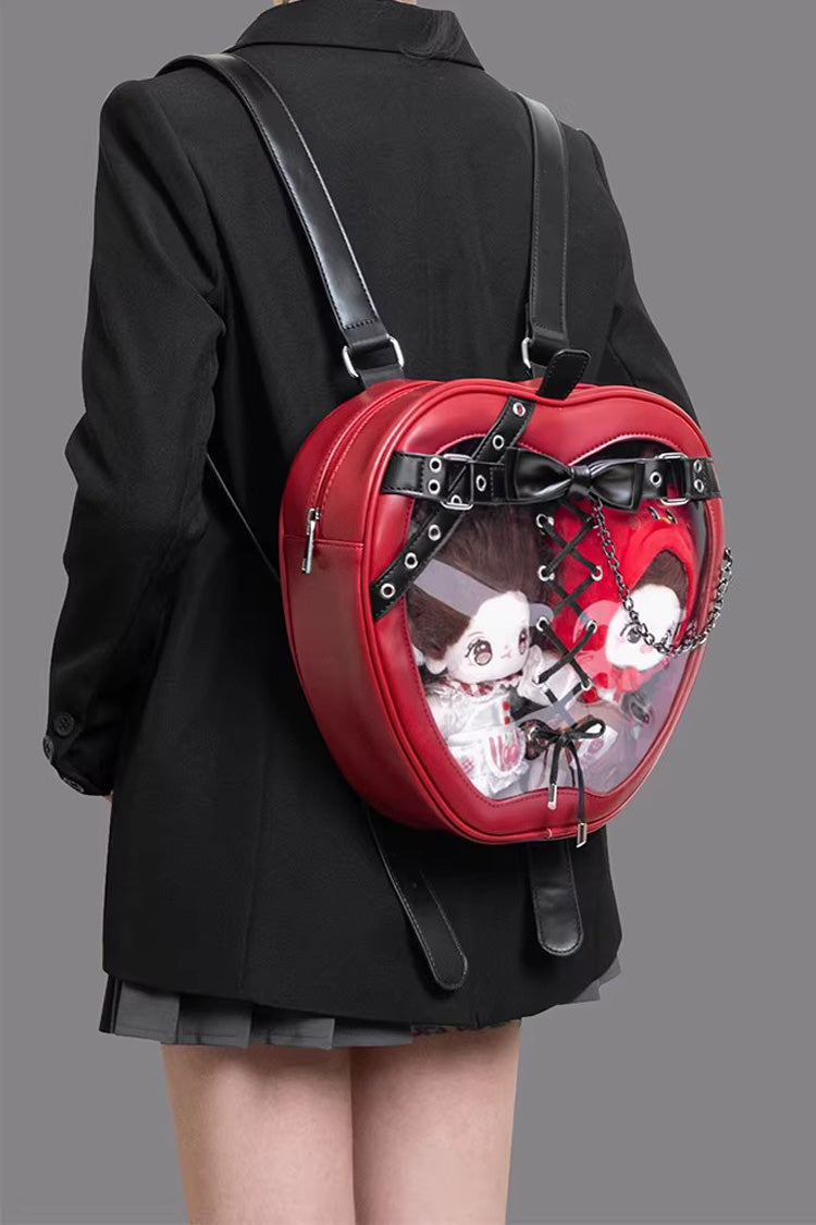 Red Bow Lace-Up Chain-Decorated Gothic Lolita Apple Itabag