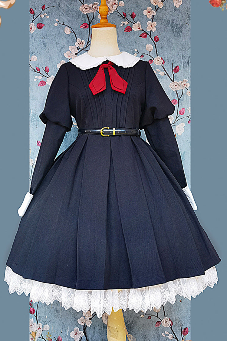 Violent Maid Long Puff Sleeves Bowknot Classic Vintage Lolita Dress 2 Colors
