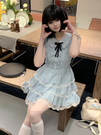 Sweet Lolita Doll Collar Pink Small Fly Sleeve Lace Edge Cake Princess Light Lolita Dress