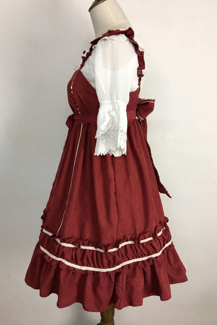 Red Ruffle Bowknot Gothic Vintage Lolita Jsk Dress