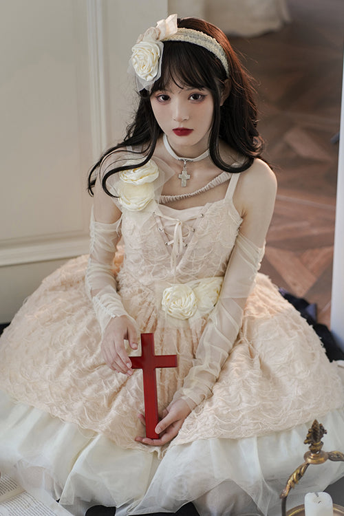 Dry Rose Fabric Irregular Hem Sweet Lolita JSK Dress