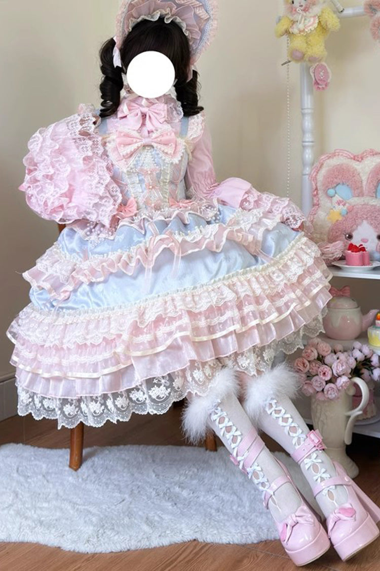Blue Star Love Song Ruffle Hanayome Bowknot Lace Sweet Lolita Jsk Dress