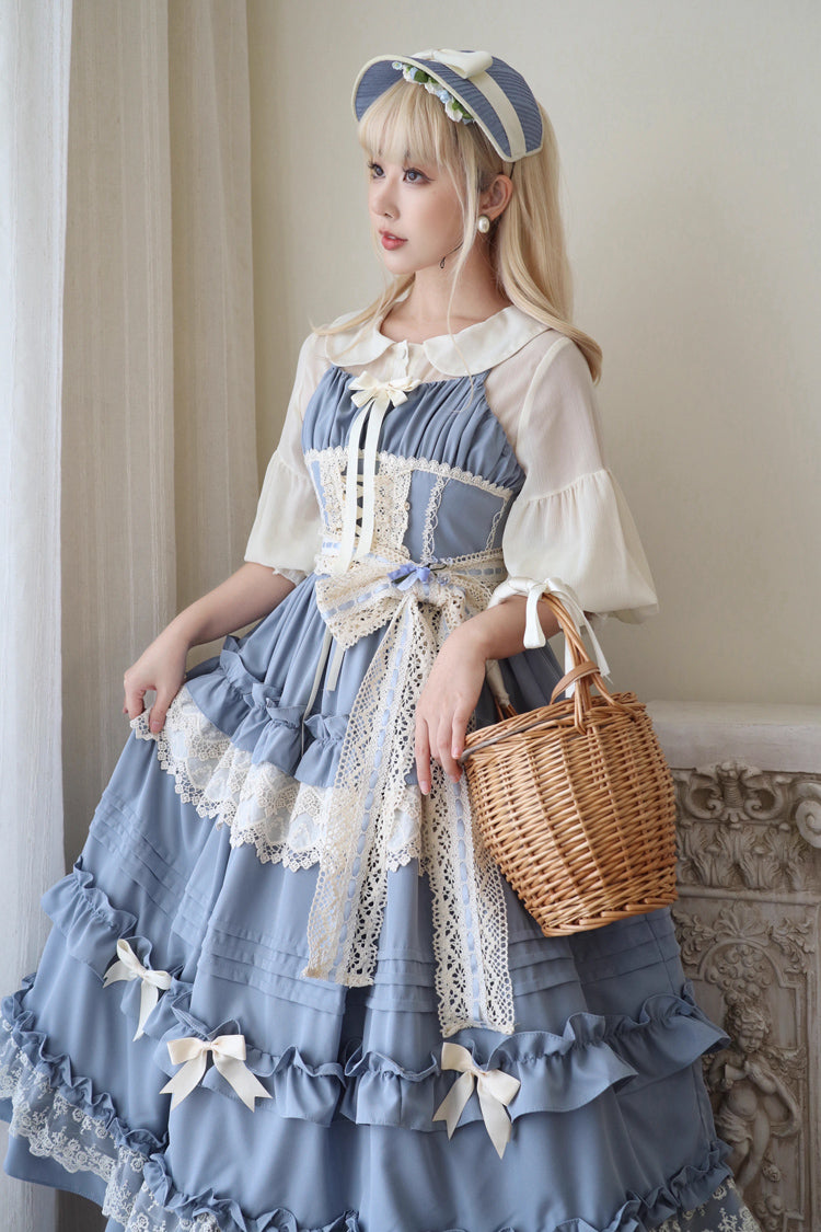 Lillian Ruffle Bowknot Lace Sweet Lolita Jsk Dress 4 Colors