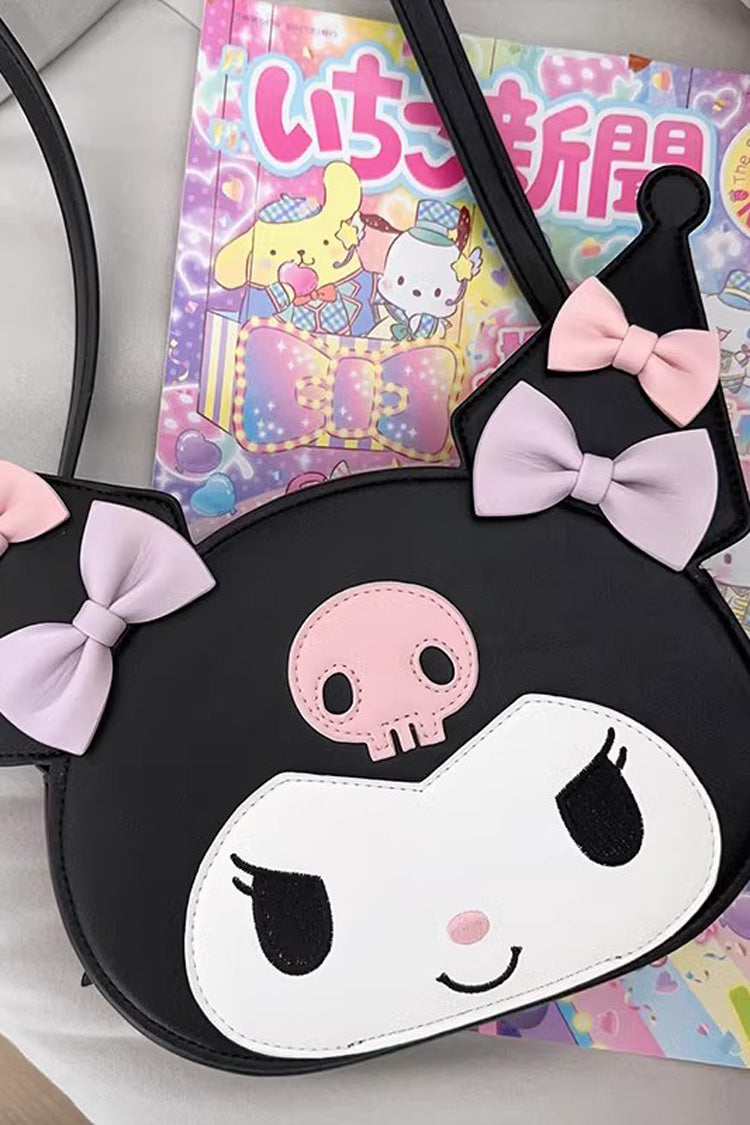White/Black/Pink Kulomi Print Bowknot Sweet Lolita Crossbody Bag