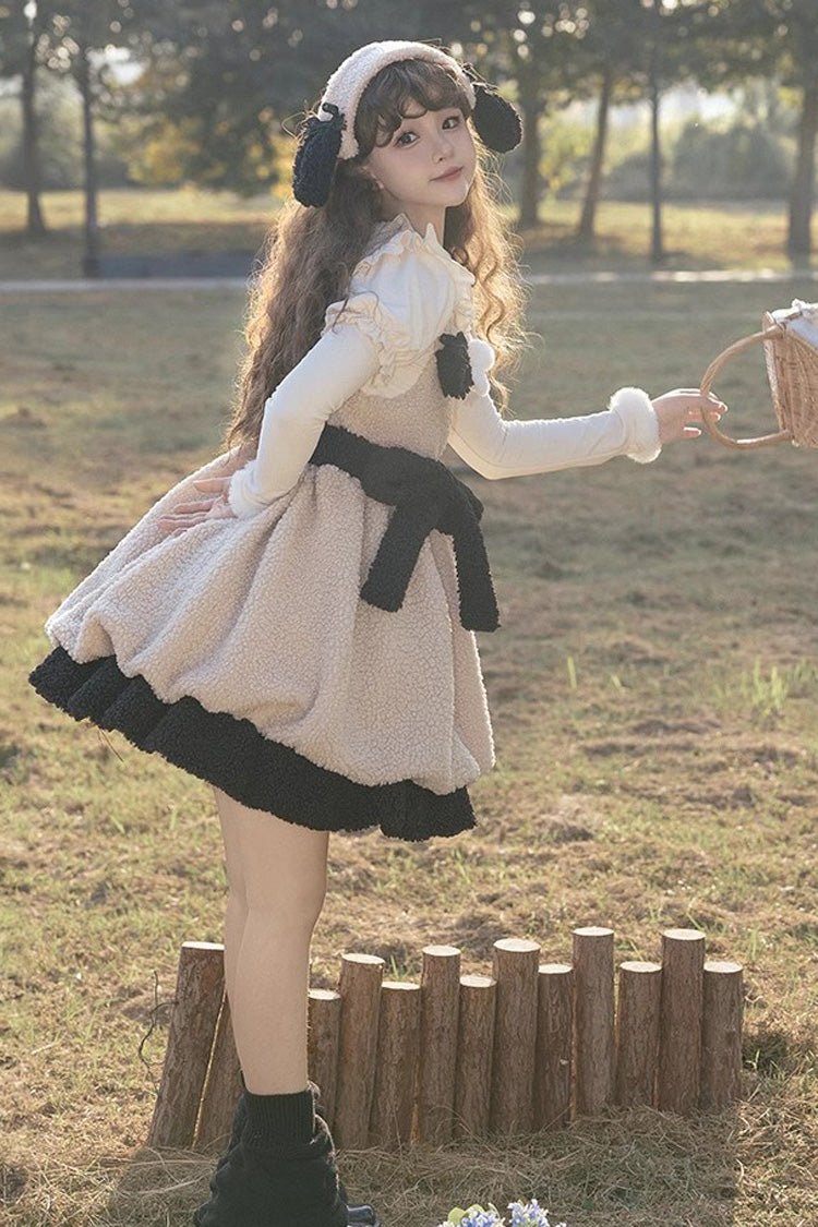 Ivory Cute Ollie The Sheep Autumn Winter Sweet Lolita Jsk Dress