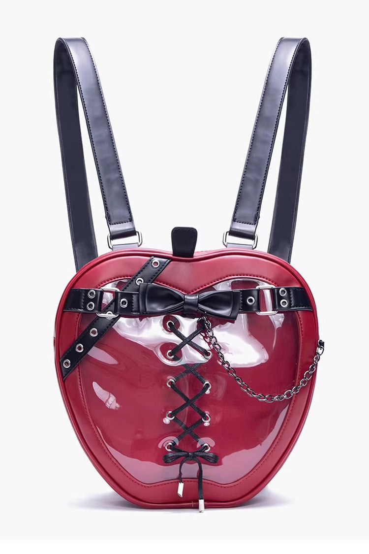 Red Bow Lace-Up Chain-Decorated Gothic Lolita Apple Itabag