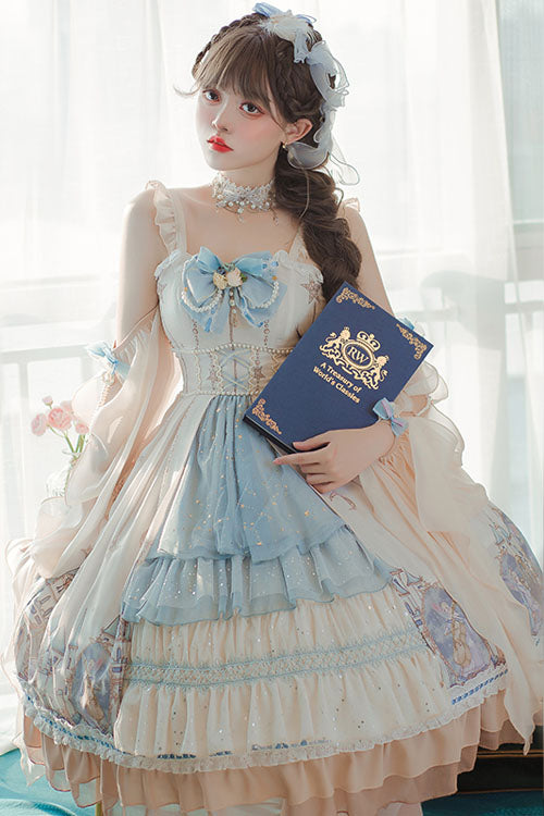 Multi-Color Cardigan Bowknot Elves Multi-Layer Ruffled Sweet Lolita JSK Dress