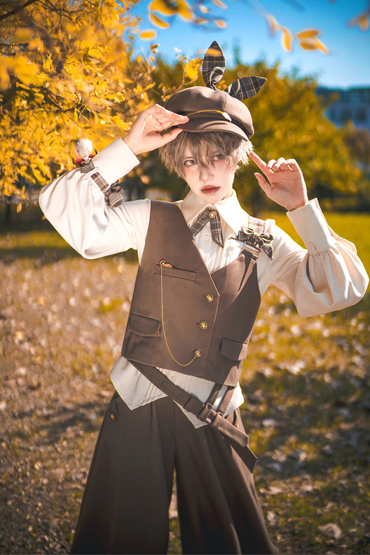 Coffee Brown Cute and Handsome Secret Morning Post Series Ouji Lolita Vest