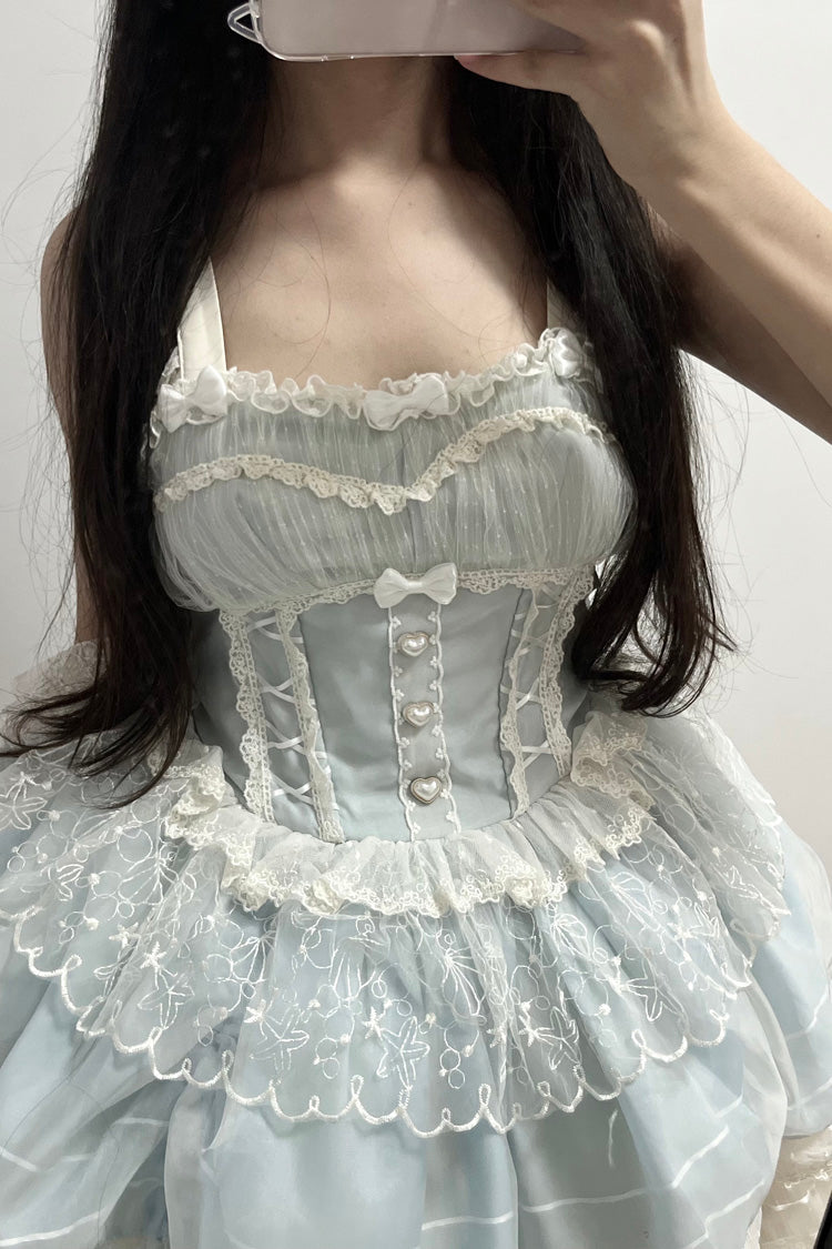 Blue Lemon Sea Salt Ruffle Lace Sweet Princess Lolita Jsk Dress