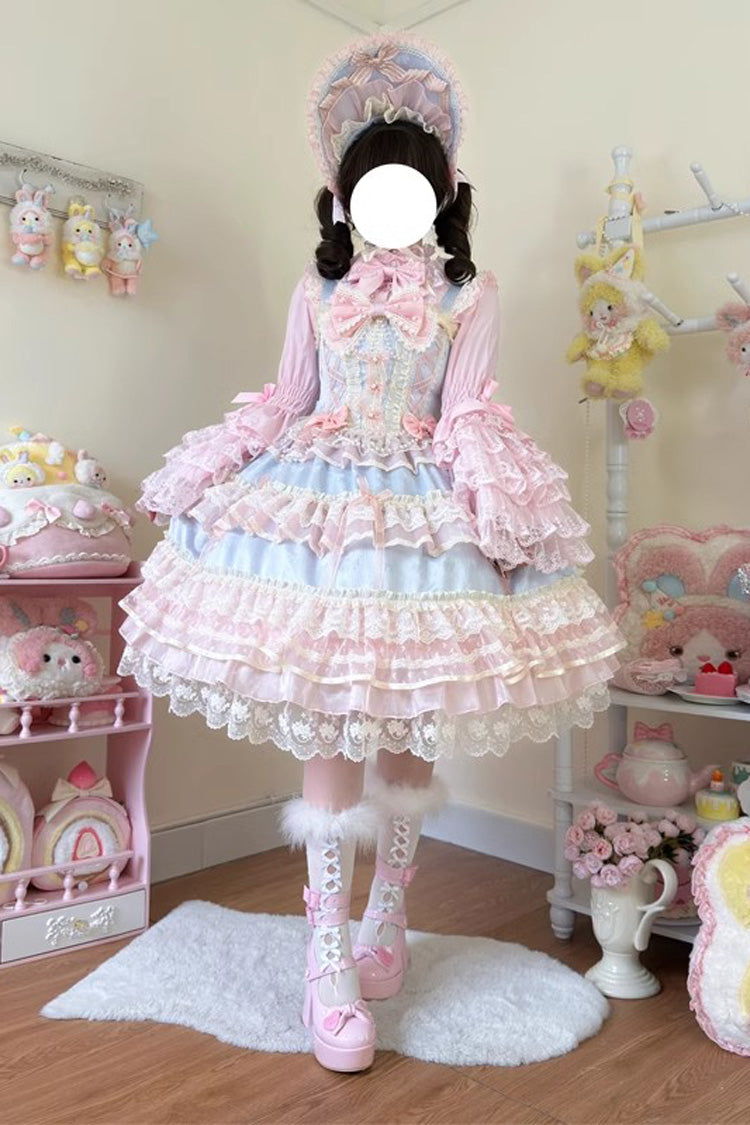 Blue Star Love Song Ruffle Hanayome Bowknot Lace Sweet Lolita Jsk Dress