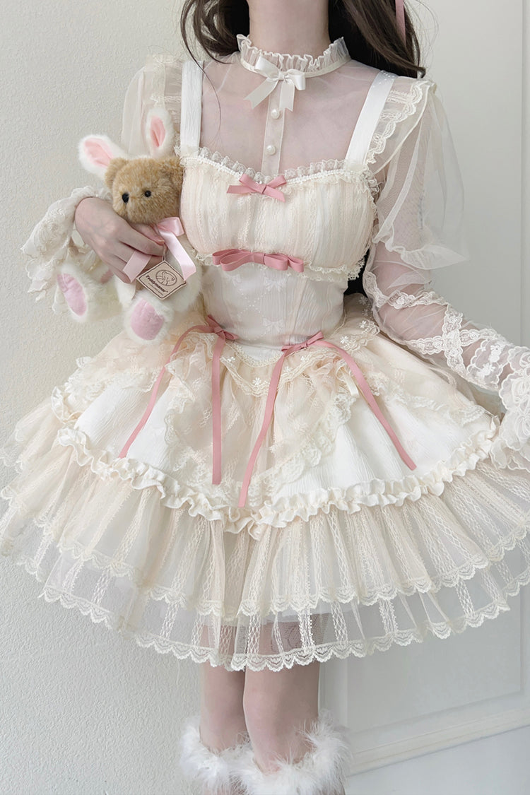 Flower Season Bowknot Lace Sweet Ballet Lolita Jsk Dress 4 Colors