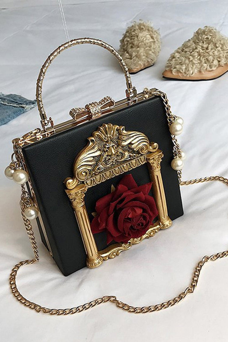 Rose Pearl Chain Retro Gothic Lolita Shoulder Bag