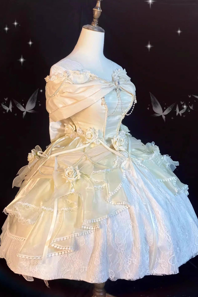 Ivory Hanayome Cardigan Elegant Princess Sweet Lolita Strapless Dress