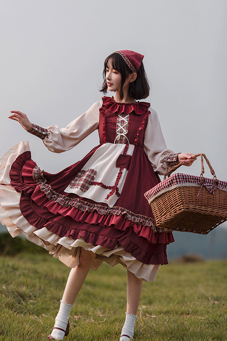 Little Red Riding Hood Long Sleeves Ruffle Sweet Lolita Dress